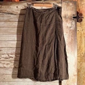 Flax Linen Skirt L
